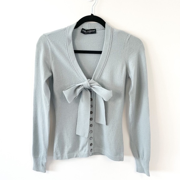 ✨HOST PICK✨Authentic Dolce & Gabbana Bow Tie Cardigan Size 40 IT / 4 US - Picture 4 of 13